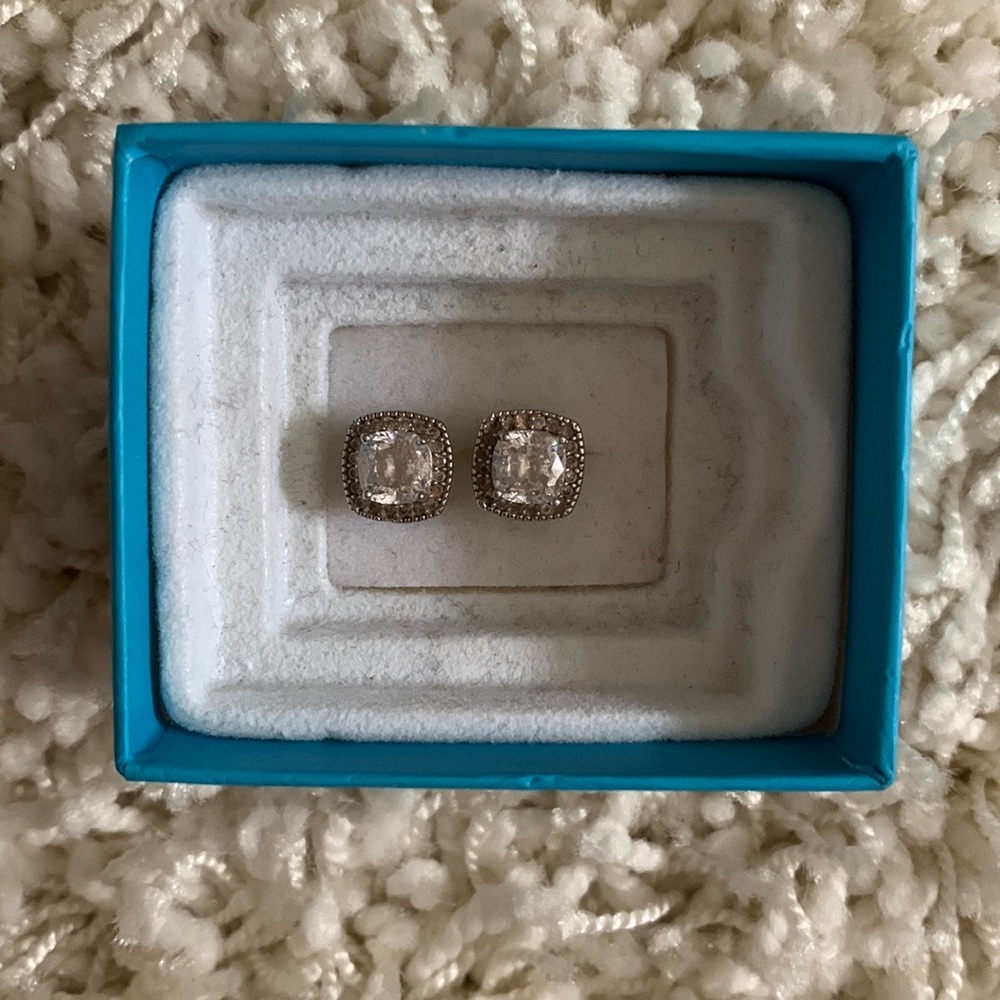 Sterling silver stud earrings.
